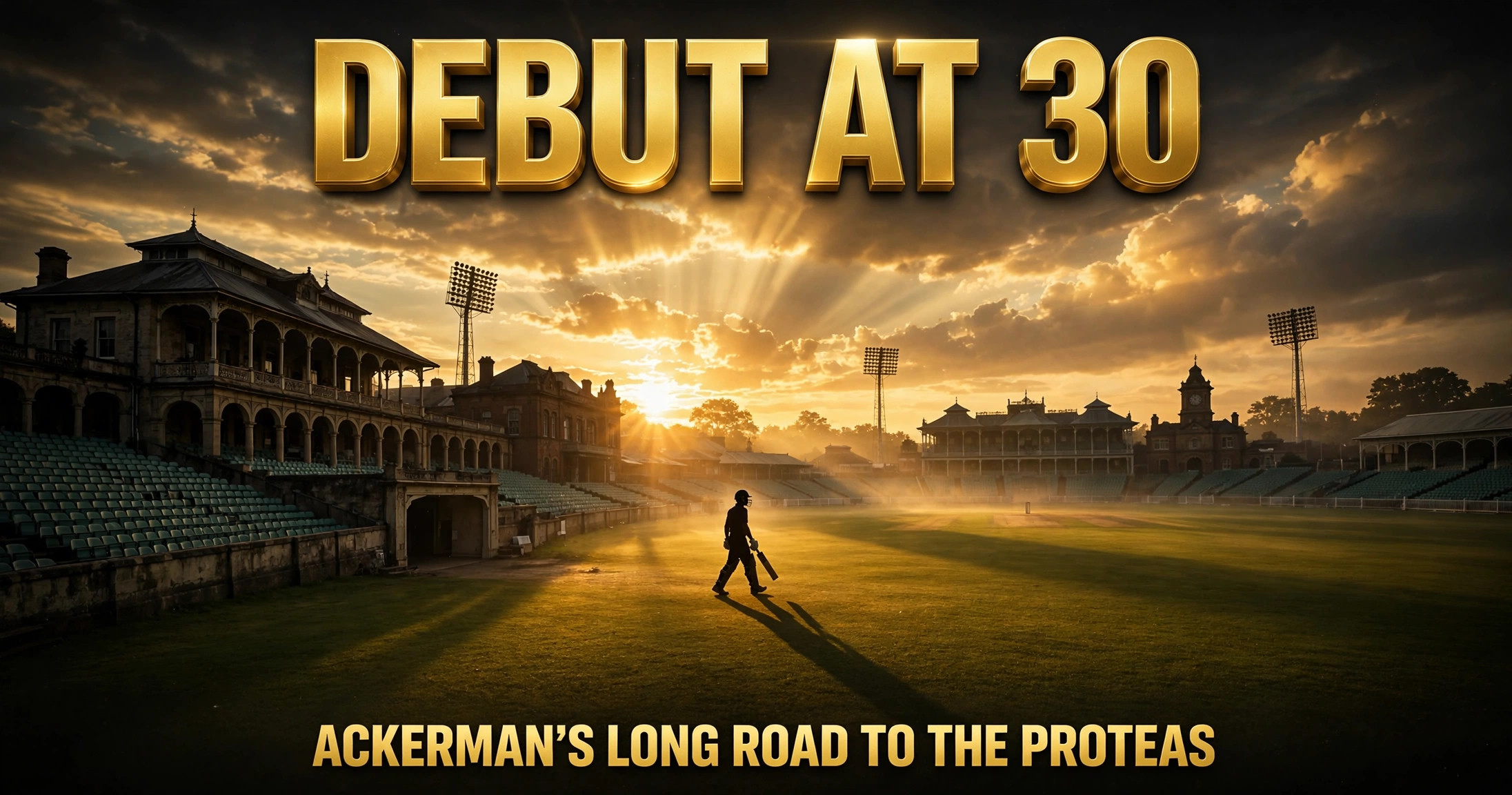 Marques Ackerman's Test debut at 30 — lone batsman walking out at dawn