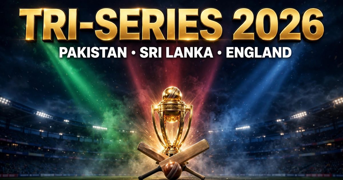 ODI Tri-Series 2026 trophy — Pakistan, Sri Lanka and England