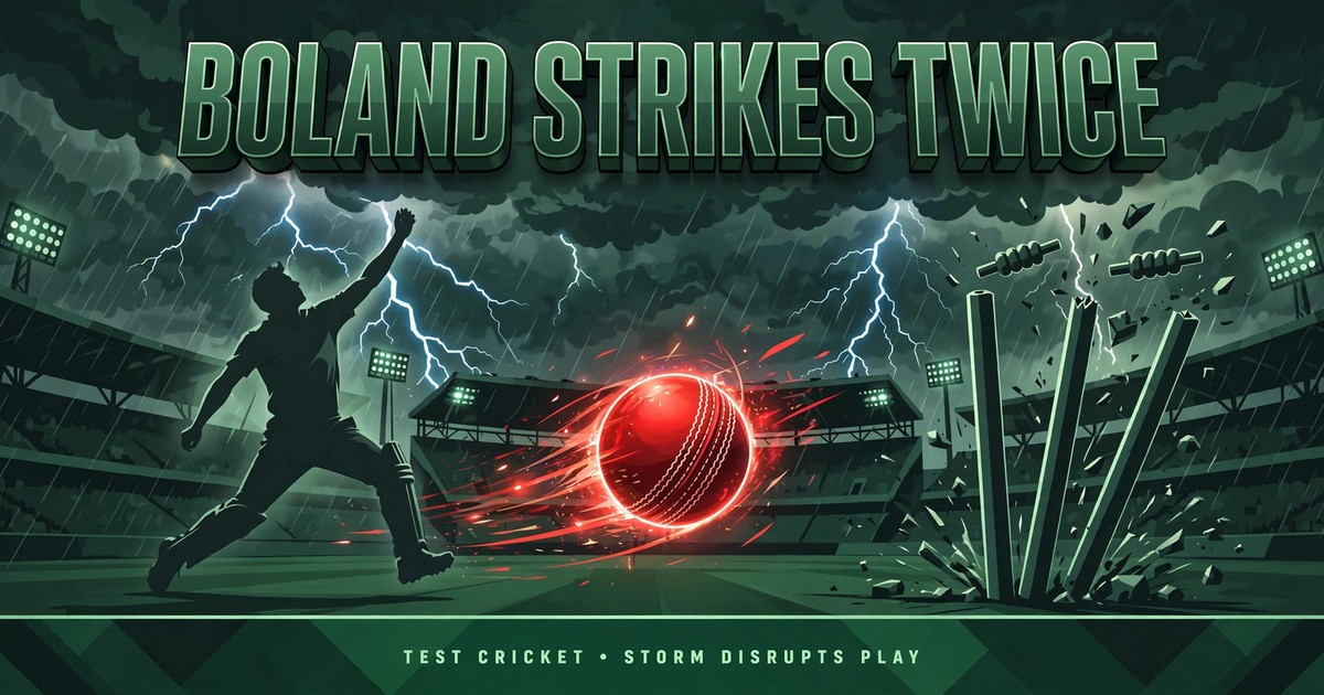Scott Boland's double strike — bails flying as South Africa stumble to 20 for 2 in Gqeberha