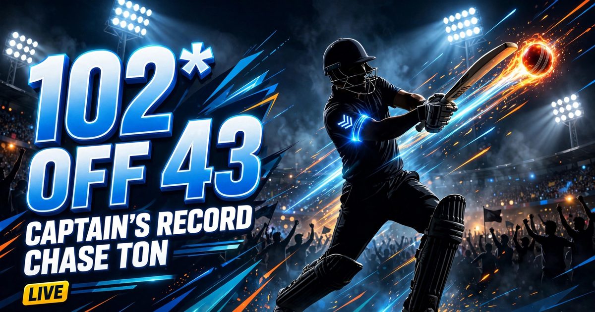 Shreyas Iyer's record 102 not out off 43 balls in a T20I chase